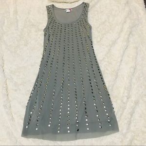 Body Central Gray & Silver Studded Dress Size Small